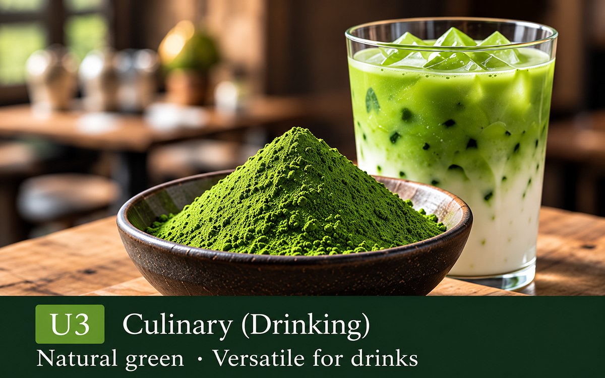 Drinking matcha powder
